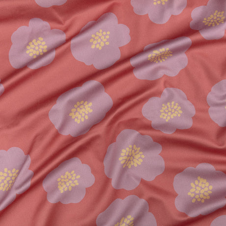 Stretch Cotton Sateen - Pink and Lilac Simple Floral - Cadillac Cutie Print - Mood Exclusive Yesterday Collection