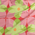 Stretch Cotton Sateen - Pink and Lime Floral - Soda Pop Petals Print - Mood Exclusive Yesterday Collection