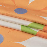 Stretch Cotton Sateen - Orange and White Floral - Soda Pop Petals Print - Mood Exclusive Yesterday Collection
