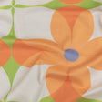 Stretch Cotton Sateen - Orange and White Floral - Soda Pop Petals Print - Mood Exclusive Yesterday Collection