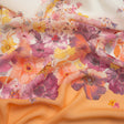 Viscose Georgette Panel - Orange and Purple Floral - Mood Exclusive Creamsicle Carnations Print