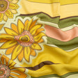 Linen and Rayon Woven - Yellow and Green Sunflowers Border and Stripes - Mood Exclusive Matilda's Garden Print