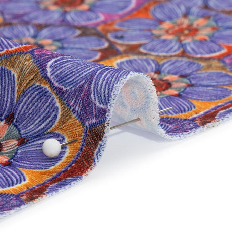 Luxe Polyester Crepe - Purple Honeycomb Florals - Mood Exclusive Bloom Honey Bloom Print