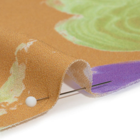 Viscose Crepe - Orange, Purple and Lime Brushstrokes - Mood Exclusive Tulip Impermanence Print