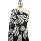 Linen and Rayon Woven - Black Geometric Arches - Submarine Dream Print - Mood Exclusive Palm Beach Collection