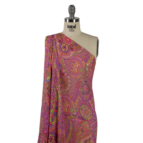 Viscose Georgette - Pink Paisley - Amsterdam Market Print - Mood Exclusive Gisele Collection