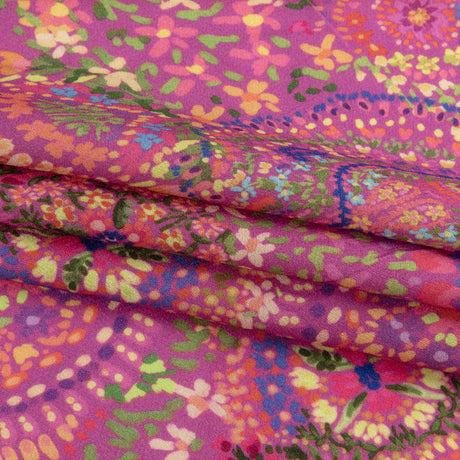 Sustainable Viscose Crepe - Pink Paisley - Amsterdam Market Print - Mood Exclusive Gisele Collection