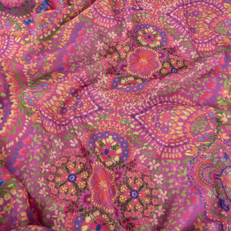Sustainable Viscose Crepe - Pink Paisley - Amsterdam Market Print - Mood Exclusive Gisele Collection