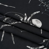 Cotton Voile - Black and White Spiders - Mood Exclusive Tantalizing Tarantulas Print