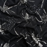 Cotton Voile - Black and White Spiders - Mood Exclusive Tantalizing Tarantulas Print