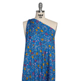 Rayon Challis - Blue and Yellow Floral - Apollo's Laurel Print - Mood Exclusive Chariot Collection