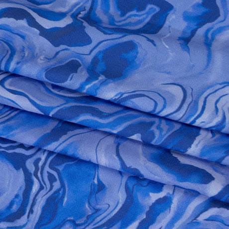 Rayon Challis - Blue Abstract - Skyscape Print - Mood Exclusive Chariot Collection