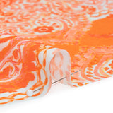 Rayon Challis Panel - Orange Paisley Floral - Sicilian Summer Print - Mood Exclusive Chariot Collection