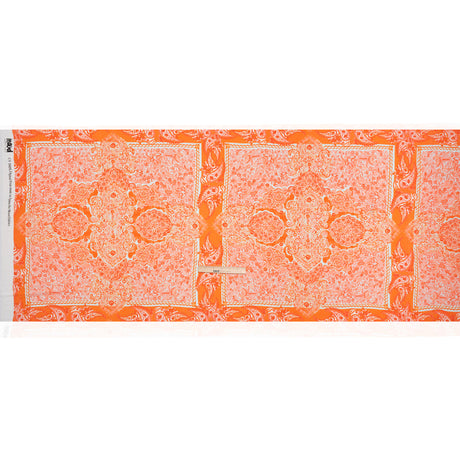 Rayon Challis Panel - Orange Paisley Floral - Sicilian Summer Print - Mood Exclusive Chariot Collection