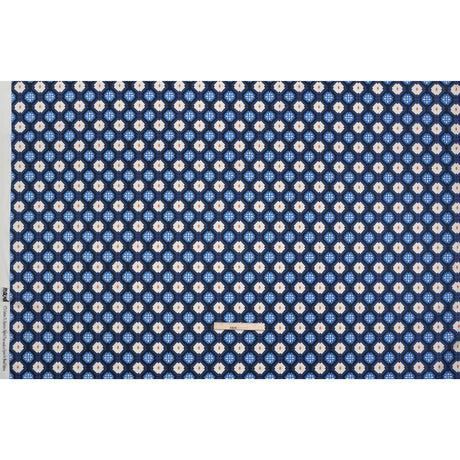 Stretch Cotton Sateen - Blue and Orange Geometric - Santorini Spritz Print - Mood Exclusive Chariot Collection