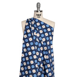 Stretch Cotton Sateen - Blue and Orange Geometric - Santorini Spritz Print - Mood Exclusive Chariot Collection