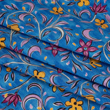 Stretch Cotton Sateen - Blue and Yellow Floral - Apollo's Laurel Print - Mood Exclusive Chariot Collection
