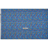 Stretch Cotton Sateen - Blue and Yellow Floral - Apollo's Laurel Print - Mood Exclusive Chariot Collection