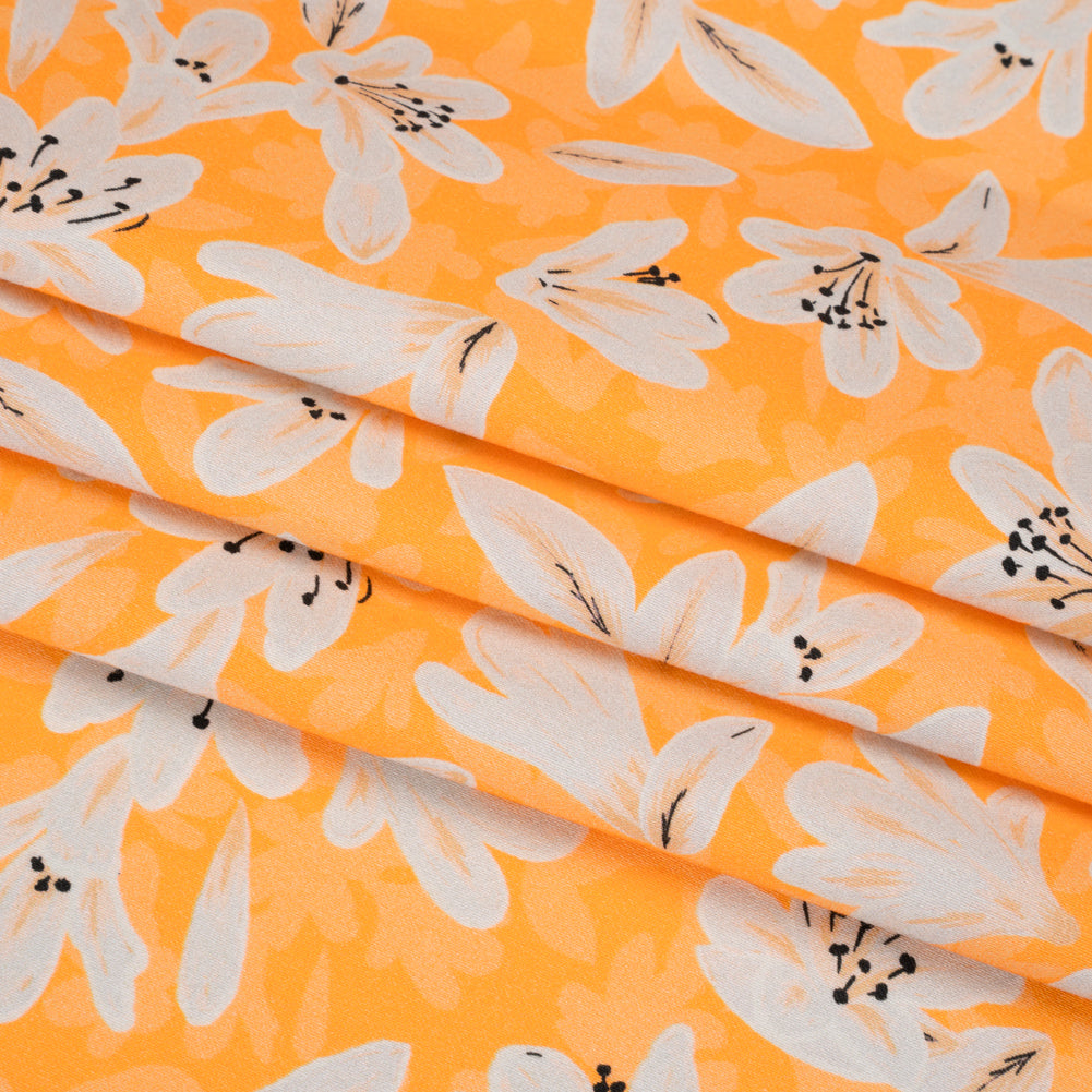 Stretch Cotton Sateen - Yellow Floral - Daybreak Bloom Print - Mood Exclusive Chariot Collection