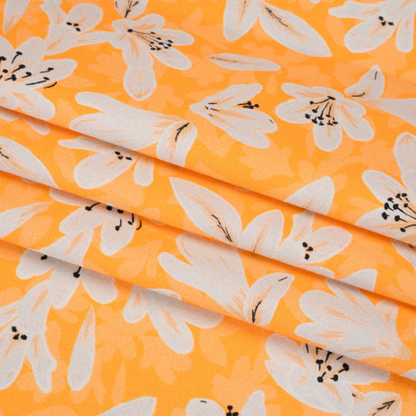 Stretch Cotton Sateen - Yellow Floral - Daybreak Bloom Print - Mood Exclusive Chariot Collection