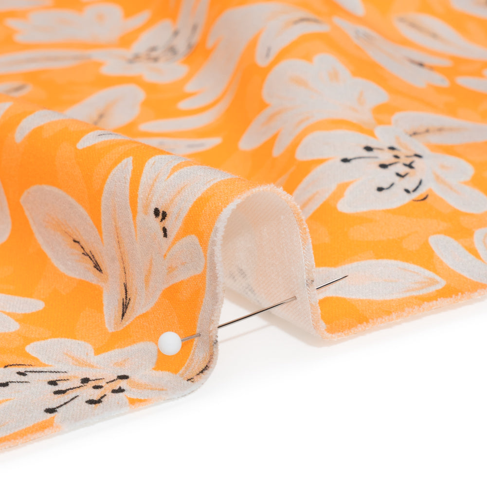 Stretch Cotton Sateen - Yellow Floral - Daybreak Bloom Print - Mood Exclusive Chariot Collection