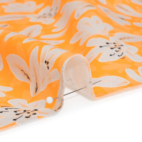 Stretch Cotton Sateen - Yellow Floral - Daybreak Bloom Print - Mood Exclusive Chariot Collection