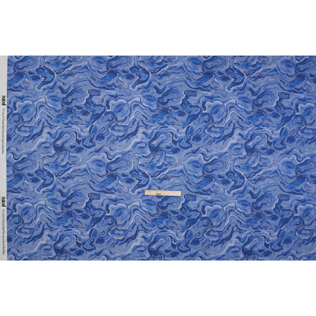 Stretch Cotton Sateen - Blue Abstract - Skyscape Print - Mood Exclusive Chariot Collection