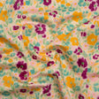 Stretch Cotton Sateen - Yellow and Plum Floral - Midsummer Meadow Print - Mood Exclusive Chariot Collection