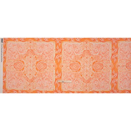 Stretch Cotton Sateen Panel - Orange Paisley Floral - Sicilian Summer Print - Mood Exclusive Chariot Collection