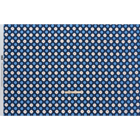 Cotton Voile - Blue and Orange Geometric - Santorini Spritz Print - Mood Exclusive Chariot Collection