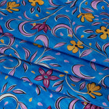 Cotton Voile - Blue and Yellow Floral - Apollo's Laurel Print - Mood Exclusive Chariot Collection