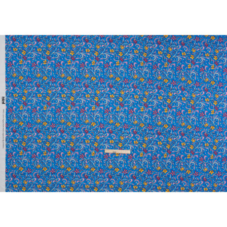 Cotton Voile - Blue and Yellow Floral - Apollo's Laurel Print - Mood Exclusive Chariot Collection