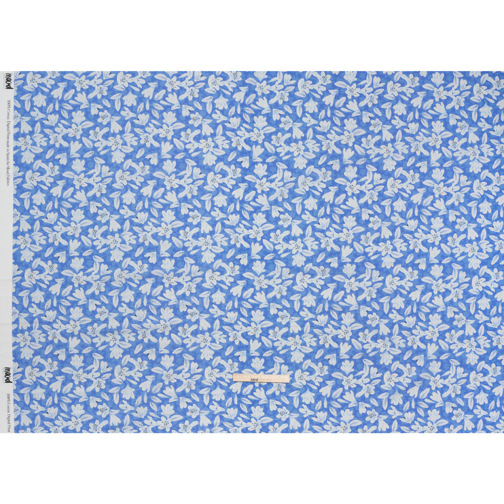 Cotton Voile - Blue Floral - Daybreak Bloom Print - Mood Exclusive Chariot Collection