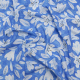 Cotton Voile - Blue Floral - Daybreak Bloom Print - Mood Exclusive Chariot Collection