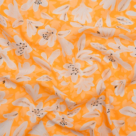 Cotton Voile - Yellow Floral - Daybreak Bloom Print - Mood Exclusive Chariot Collection