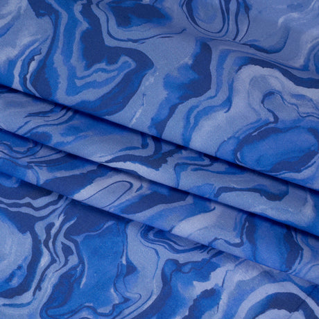 Cotton Voile - Blue Abstract - Skyscape Print - Mood Exclusive Chariot Collection