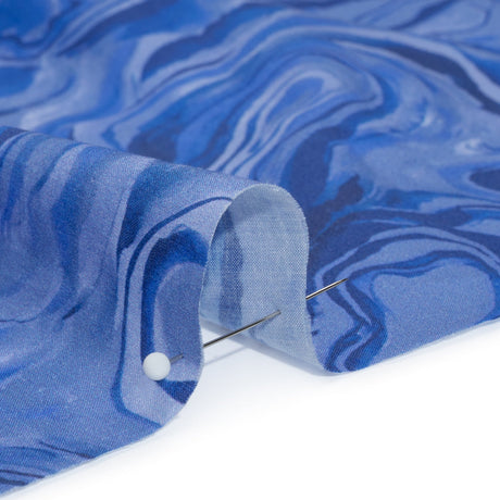 Cotton Voile - Blue Abstract - Skyscape Print - Mood Exclusive Chariot Collection