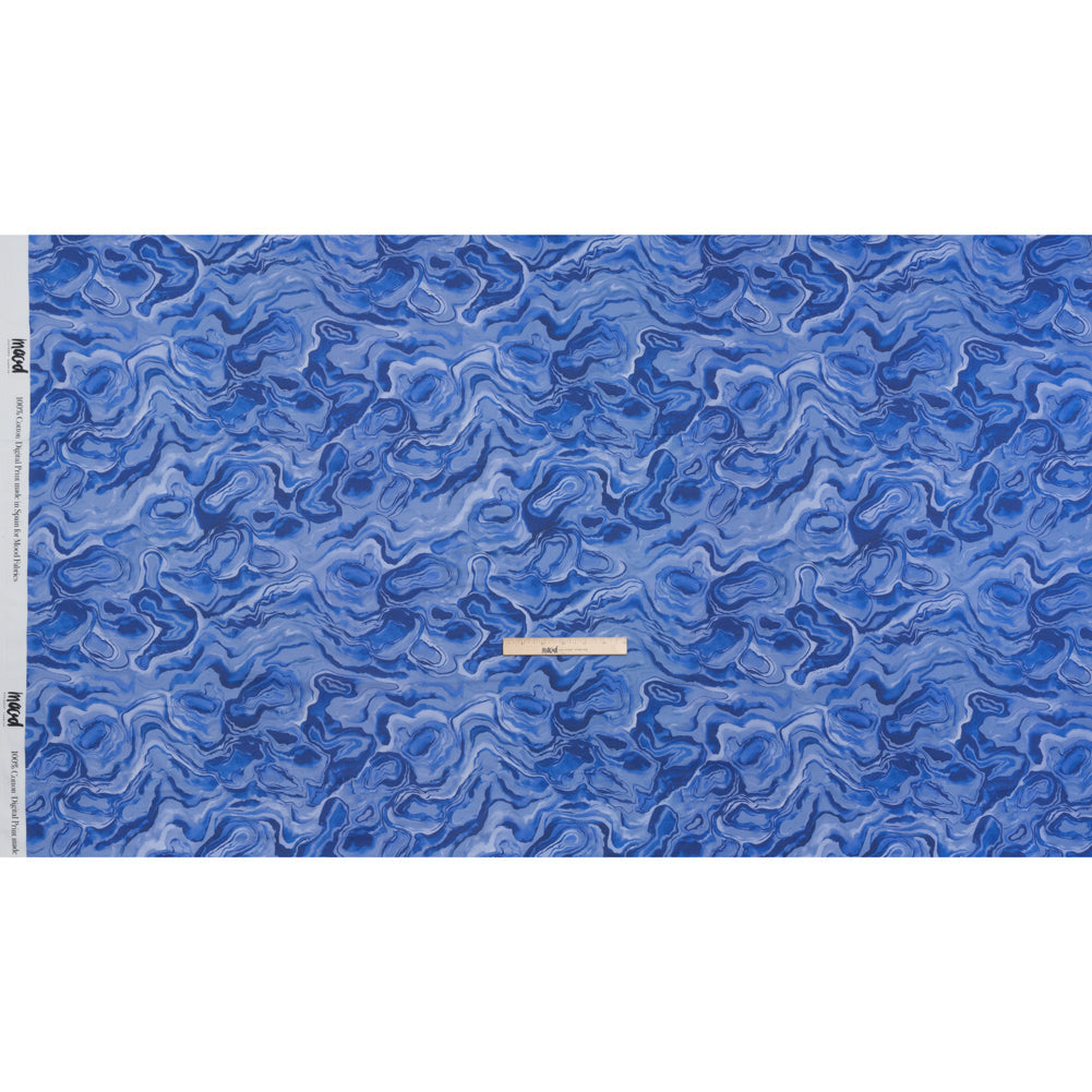 Cotton Voile - Blue Abstract - Skyscape Print - Mood Exclusive Chariot Collection
