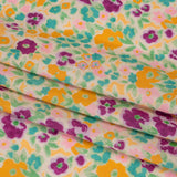Cotton Voile - Yellow and Plum Floral - Midsummer Meadow Print - Mood Exclusive Chariot Collection