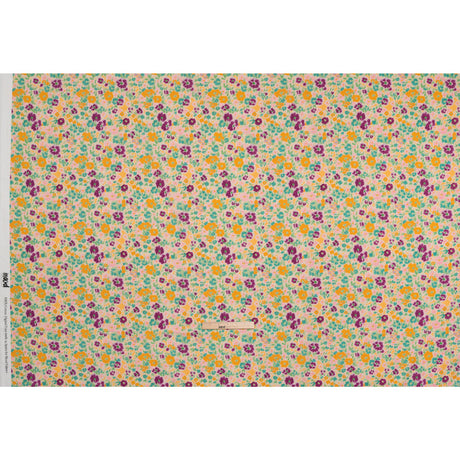 Cotton Voile - Yellow and Plum Floral - Midsummer Meadow Print - Mood Exclusive Chariot Collection
