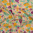 Cotton Voile - Yellow and Plum Floral - Midsummer Meadow Print - Mood Exclusive Chariot Collection
