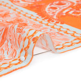 Cotton Voile Panel - Orange Paisley Floral - Sicilian Summer Print - Mood Exclusive Chariot Collection