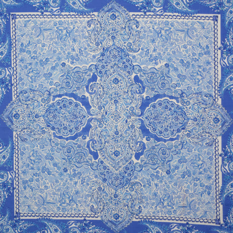 Cotton Voile Panel - Blue Paisley Floral - Sicilian Summer Print - Mood Exclusive Chariot Collection