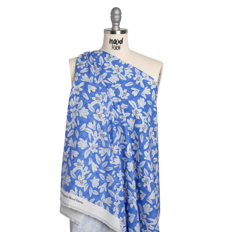 Linen-Rayon Woven - Blue Floral - Daybreak Bloom Print - Mood Exclusive Chariot Collection