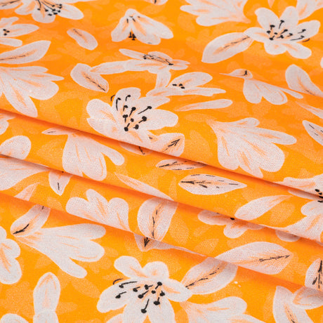 Linen-Rayon Woven - Yellow Floral - Daybreak Bloom Print - Mood Exclusive Chariot Collection