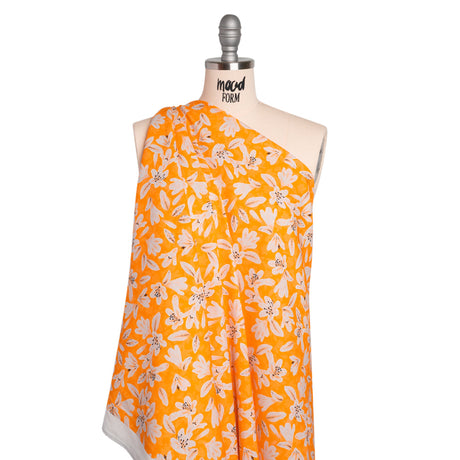 Linen-Rayon Woven - Yellow Floral - Daybreak Bloom Print - Mood Exclusive Chariot Collection