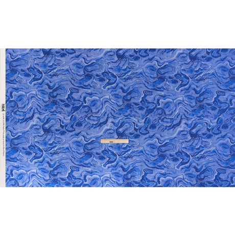 Linen-Rayon Woven - Blue Abstract - Skyscape Print - Mood Exclusive Chariot Collection