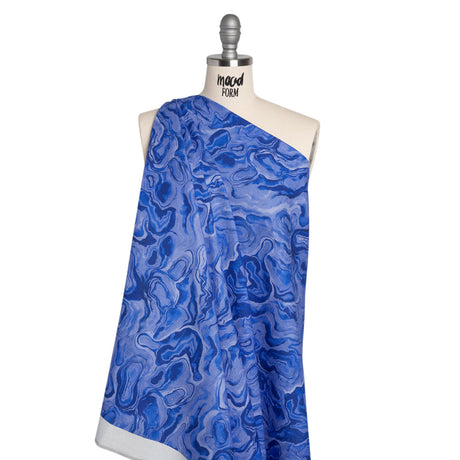 Linen-Rayon Woven - Blue Abstract - Skyscape Print - Mood Exclusive Chariot Collection