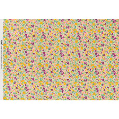 Linen-Rayon Woven - Yellow and Plum Floral - Midsummer Meadow Print - Mood Exclusive Chariot Collection