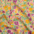 Linen-Rayon Woven - Yellow and Plum Floral - Midsummer Meadow Print - Mood Exclusive Chariot Collection